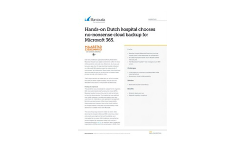 Hands-on hollandske hospital vælger ingen-nonsens cloud-backup til Microsoft 365